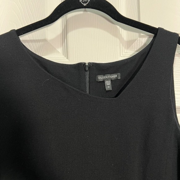 Eileen Fisher Black Sleeveless Dress Italian Fabric Career Party Basic - Picture 2 of 8